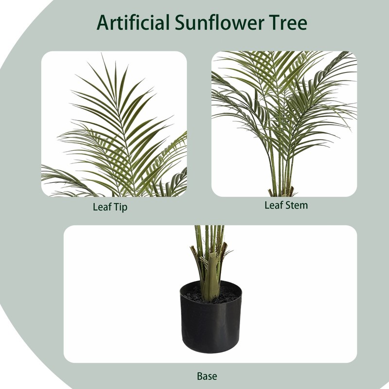 2 Pack 3ft Single Stem Artificial Areca Palm Tree, Fake Tropical Indoor Outdoor gallery