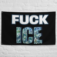 “F*** ICE” Activism Flag 100% Polyester 34.5” x 56” Indoor/ Outdoor Protest Flag