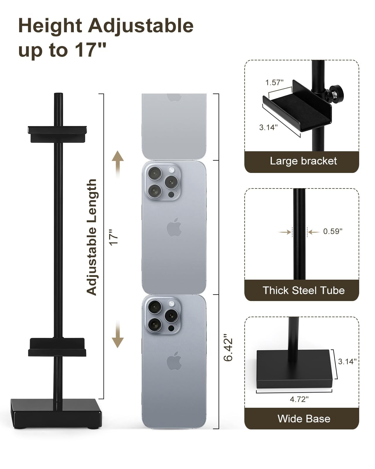 Victawks Adjustable Tabletop Easel Stand 17" H Black Metal Frame Holder 1 Pack gallery