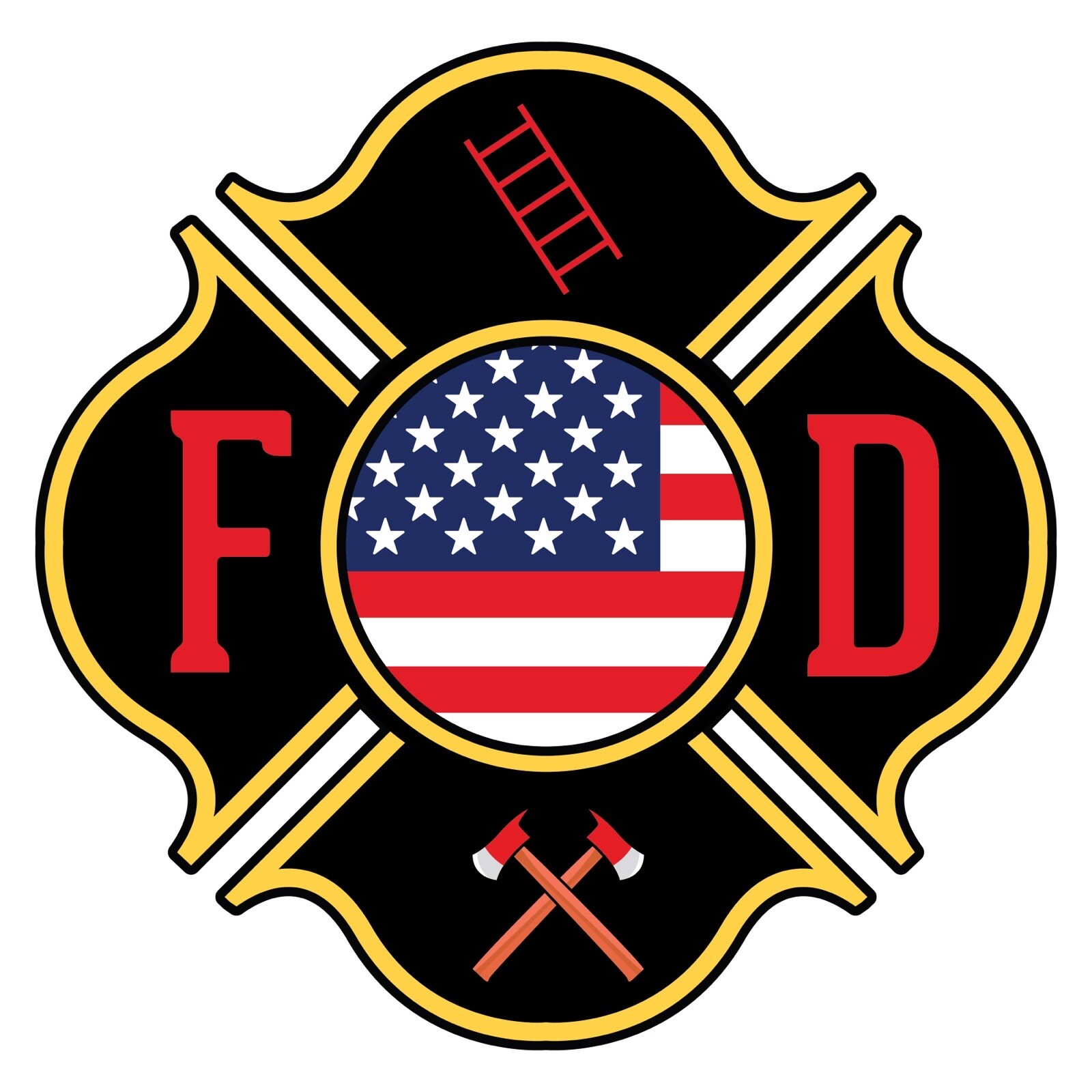 3” Firefighter Sticker Badge Flag Hero First Responder Front Line Rescue gallery
