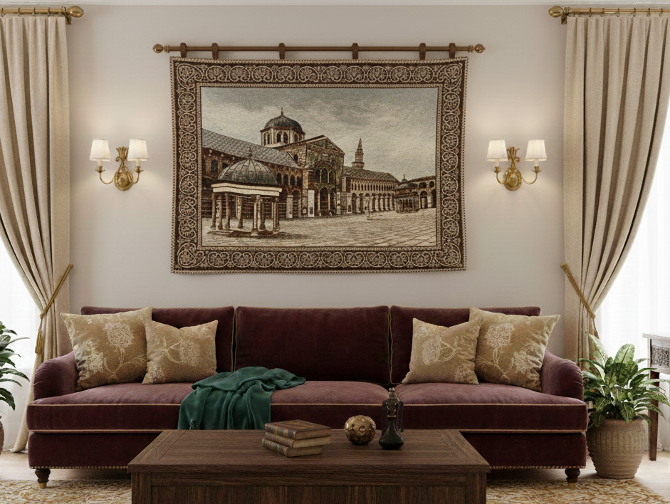 tapestry Islamic hand beaded,Embroidered,wall,home,Umayyad Mosque damascus 62*74 gallery