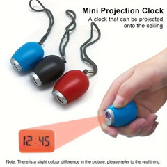 1pc Mini Projection Clock Keychain LED Digital Alarm Clock for Travel – NEW