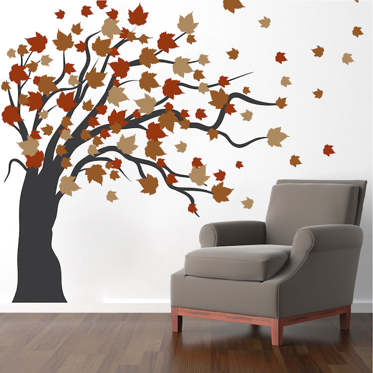 Autumn Spring Tree Wall Decal Wallpaper Floral Plant Life Removable Design, b35 gallery