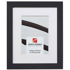 Craig Frames Essentials, 1″ Wide Modern Simple Black Picture Frame With a Mat
