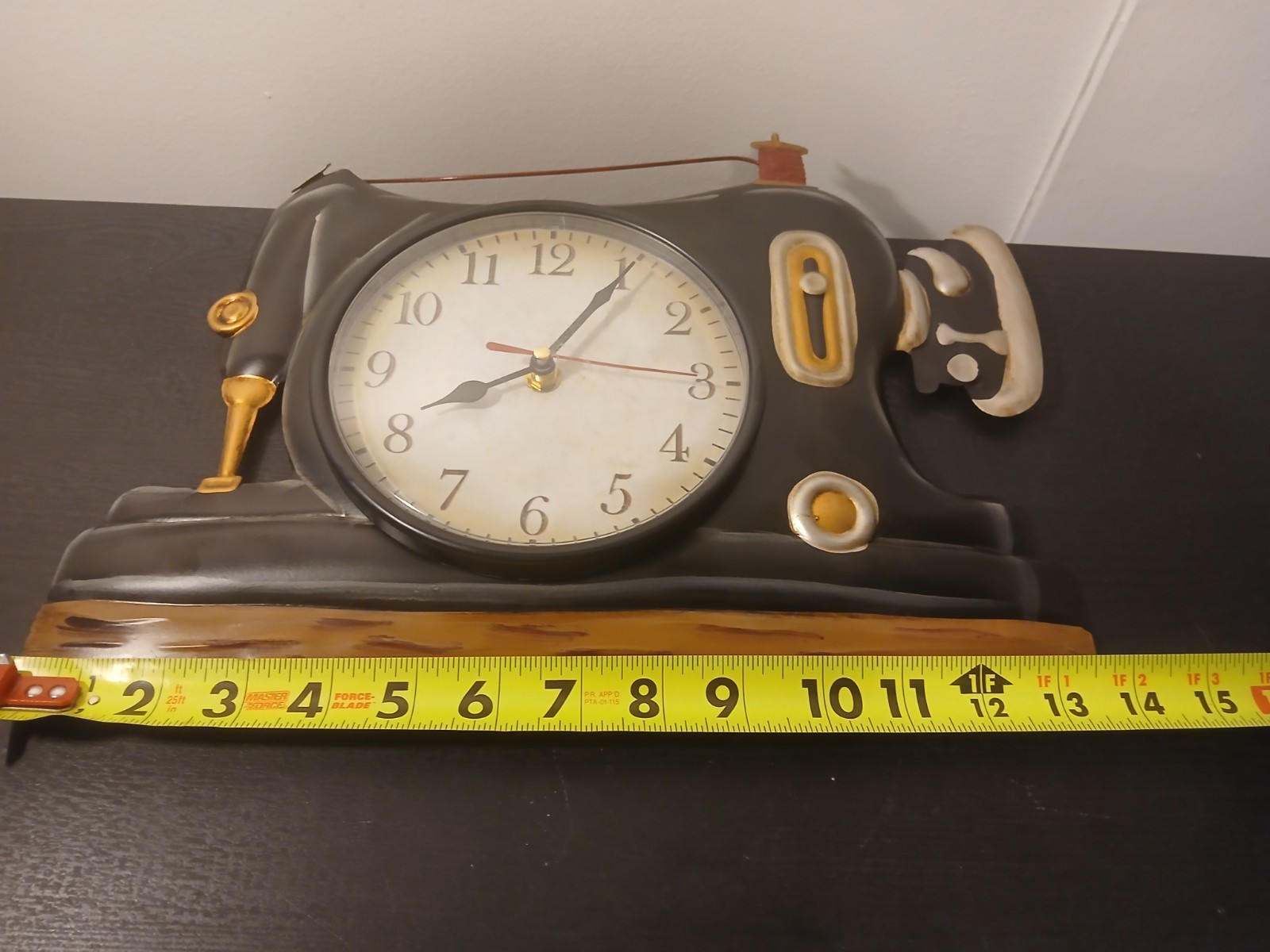 Missing Pendulum But Works* Wall Clock Retro Sewing Machine Vintage Analog gallery