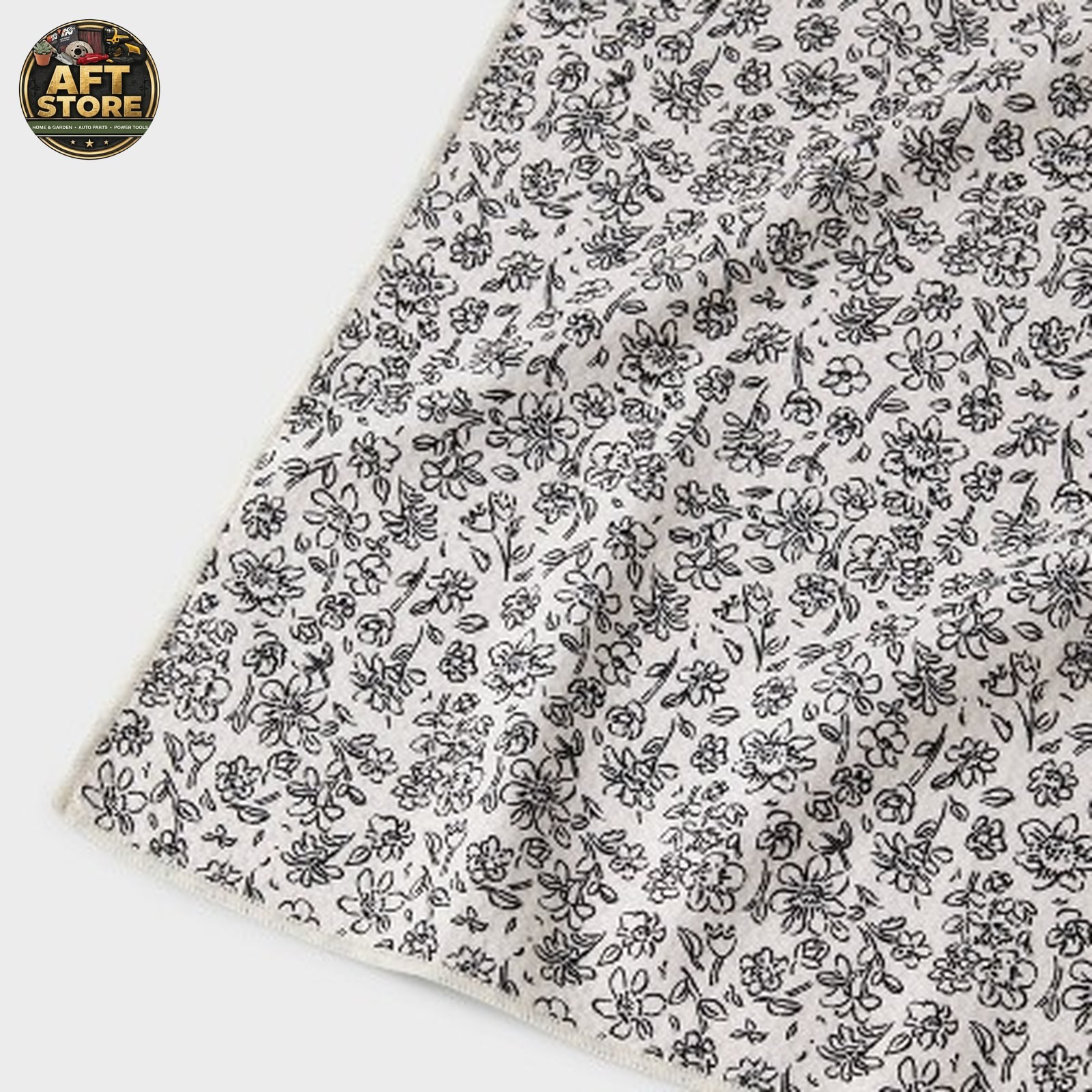 Room Essentials Quick Dry Floral Waffle Hand Towel - Black gallery