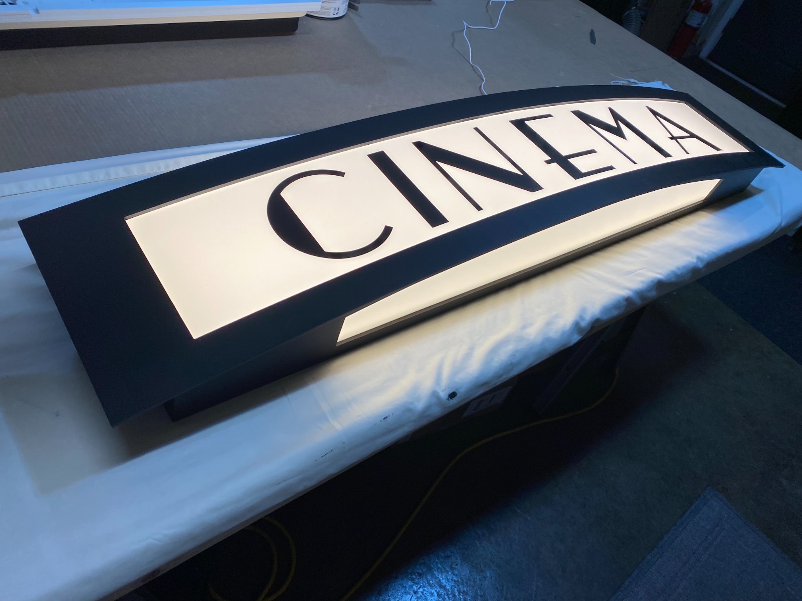 36 Inch Wide Custom Art Deco Lighted Home Theater Sign: Vintage Style Marquee gallery