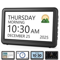 Clock with Day and Date for Elderly, 7″ Large Display Digital Calendar Day Cl…