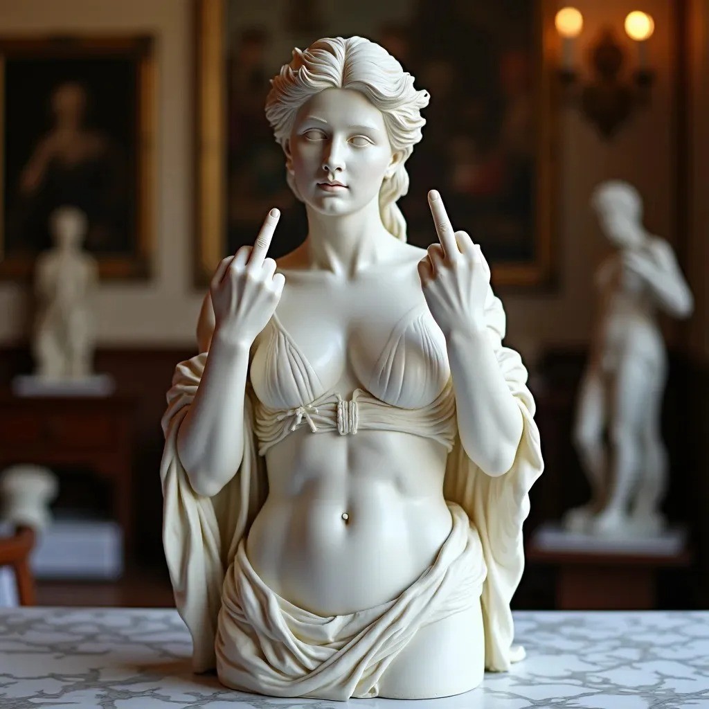Creative Goddess Middle Finger Statue Ornament Desktop Home Crafting Decoration gallery