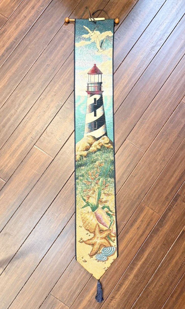 Lighthouse View Bell Pull Nautical Beach 41 Inch Tapestry Banner 100% Polyester gallery