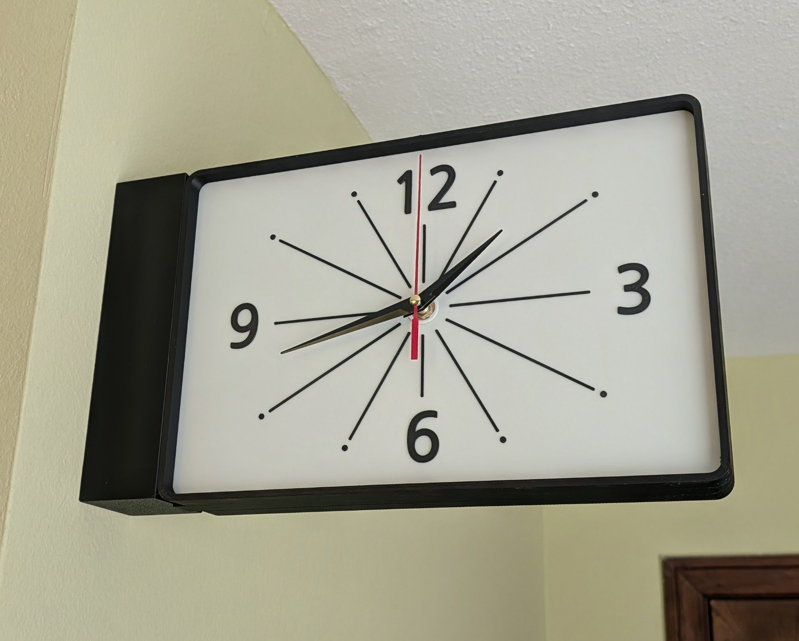 Extra Large Dulton Style Retro Double Faced Wall Clock (BLK) Mid-Century Modern gallery