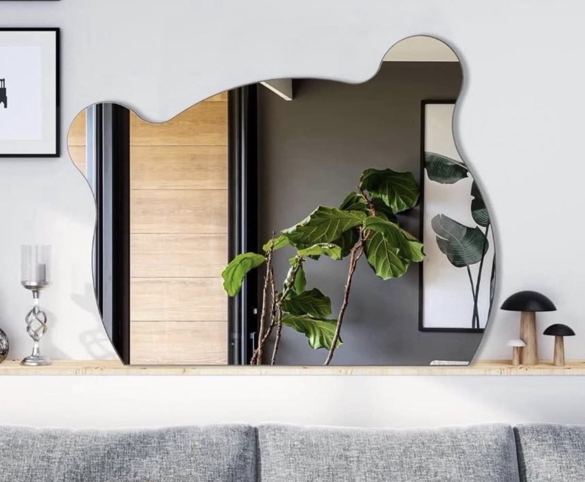 Stylish Design Irregular Mirror | Bathroom Mirror | Vanity Mirror Labubu Bear gallery