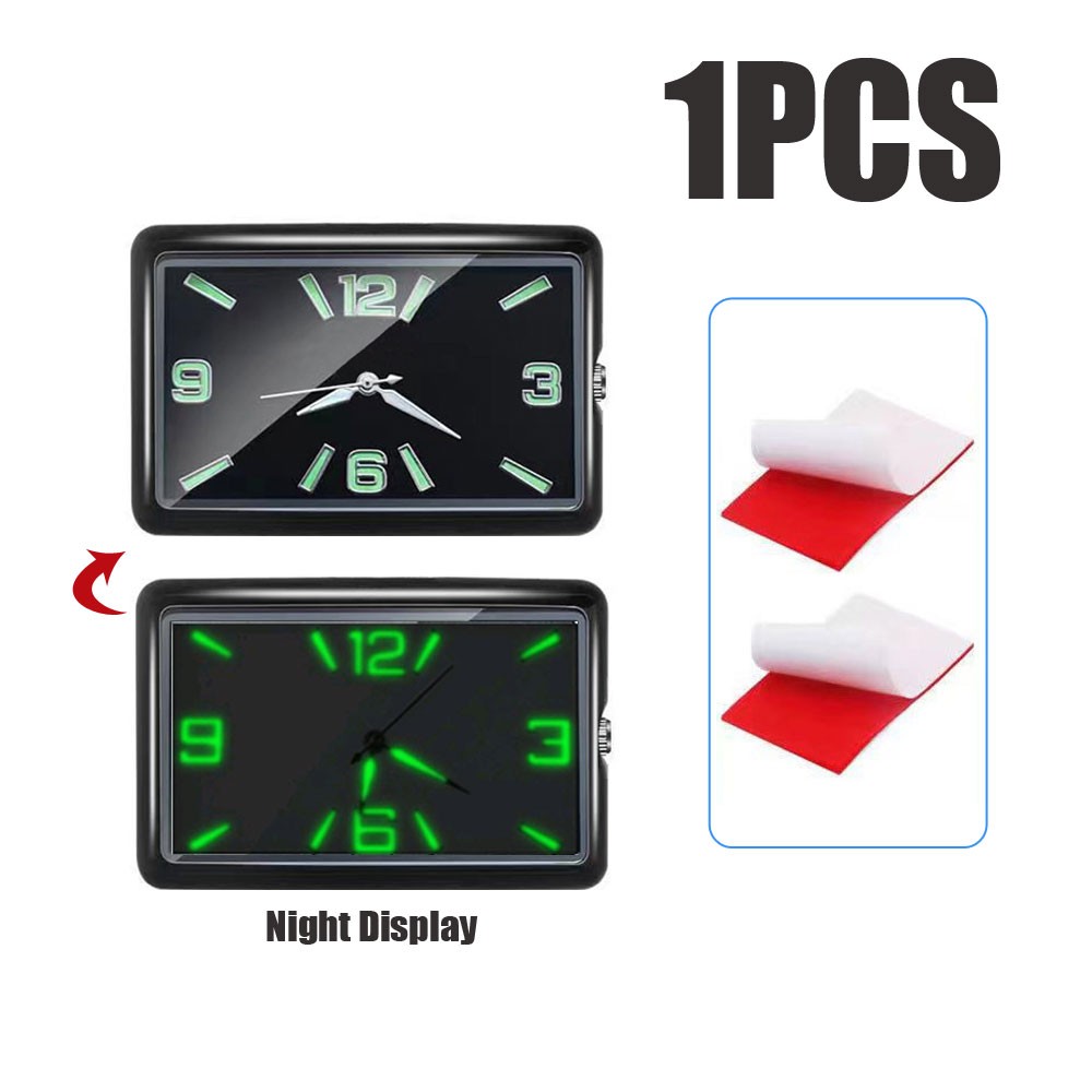 Mini Quartz Analog Watch Stick-On Clock Luminous Watch For Car Motorcycle Home gallery