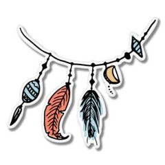 Boho Style Elements Feathers Car Laptop Phone Vinyl Sticker – SELECT SIZE
