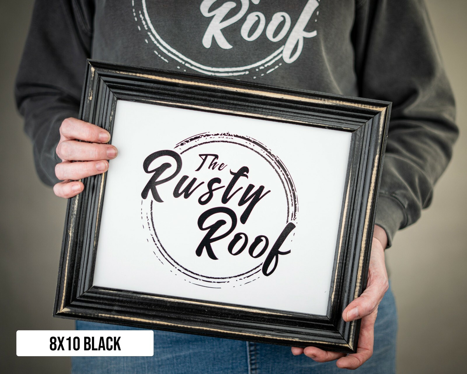 Distressed Lucy - Distressed Black Picture Frame - Solid Wood gallery
