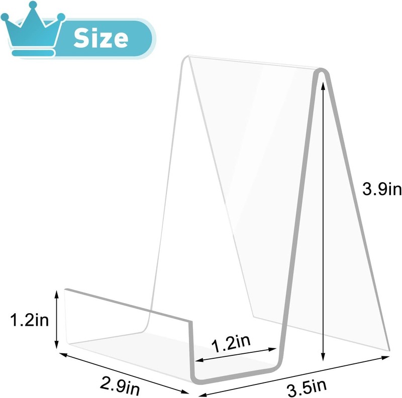 6 Pack Acrylic Book Stand Clear Easel Stand for Display Book Display Holder Tool gallery