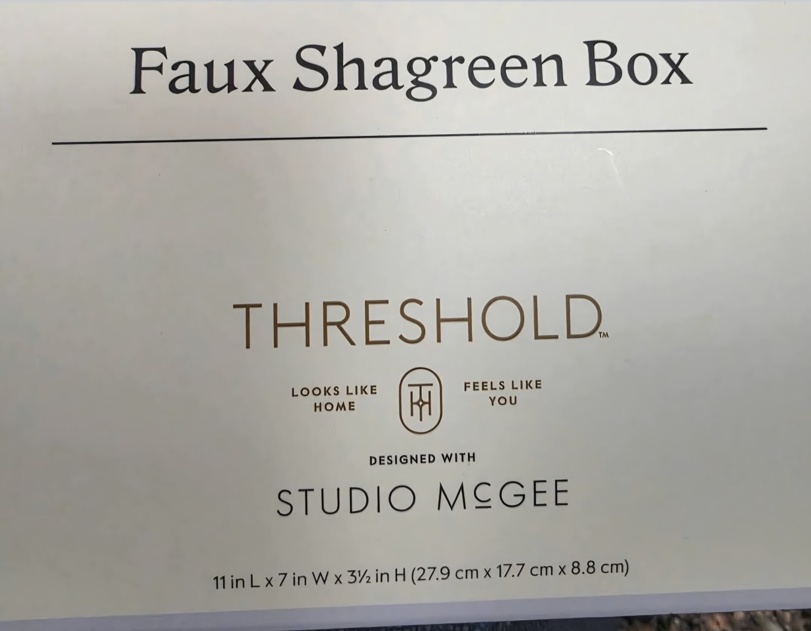 Threshold designed with Studio McGee Faux Shagreen Storage Decor Box Blue gallery