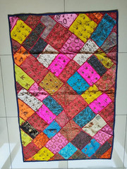 Bohemian Patchwork Throw Tapestry Wall Hanging Boho Hippie 56 Inches Goa India