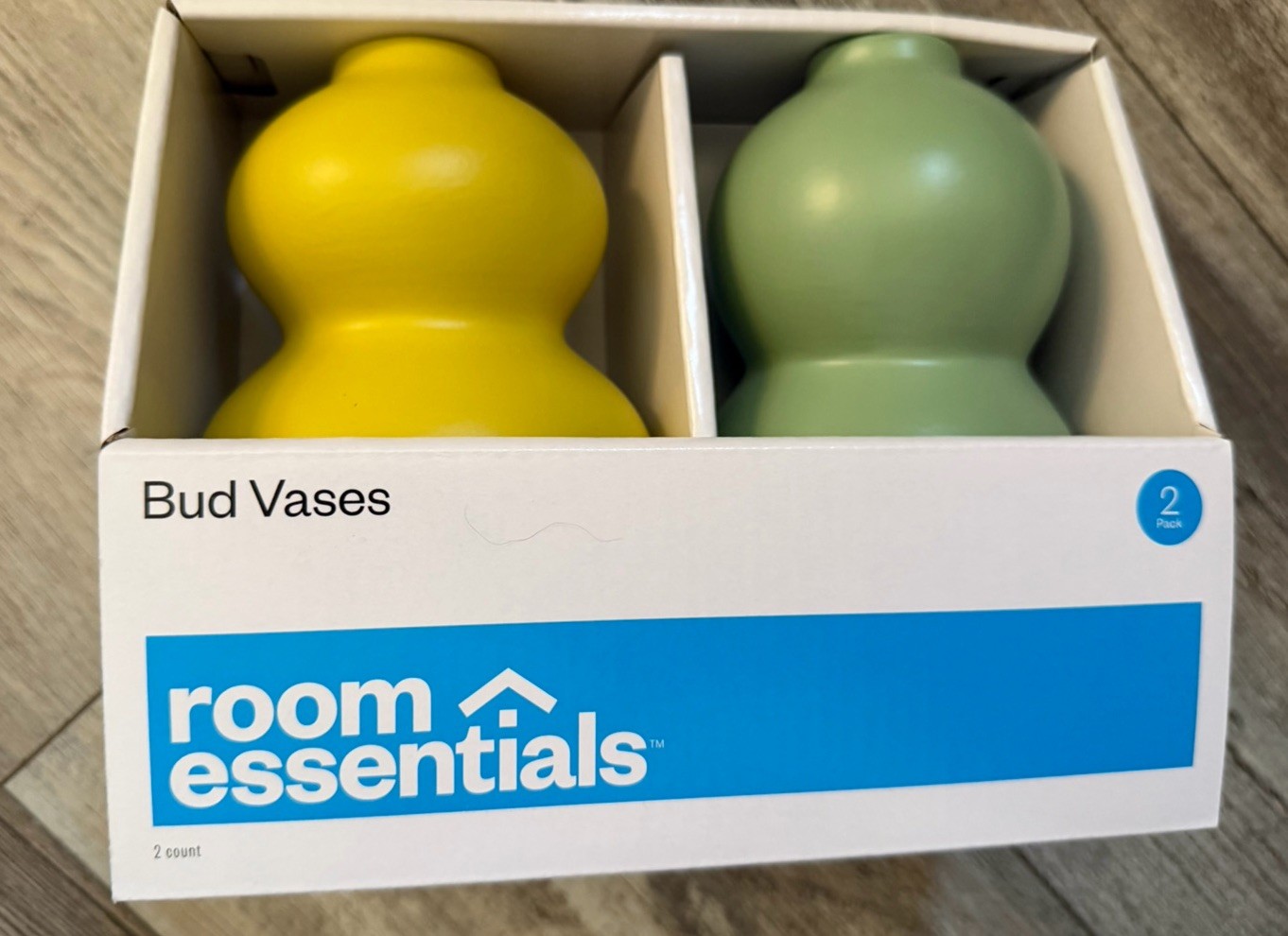 Room Essentials - 2 Pack Bud Vases Pack Of 4 - Yellow & Green gallery