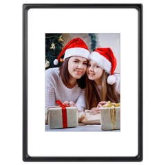 12×16 Black Solid Wood Picture Frame for 16×12 Photo Glass Wall Mount Poster