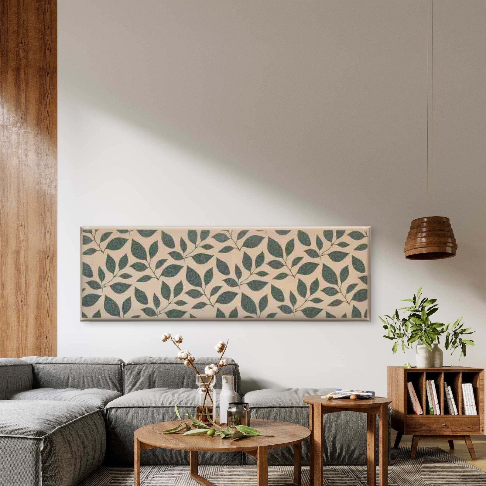 Panoramic Botanical Leaf Pattern Canvas Print Wall Art Home Decor gallery