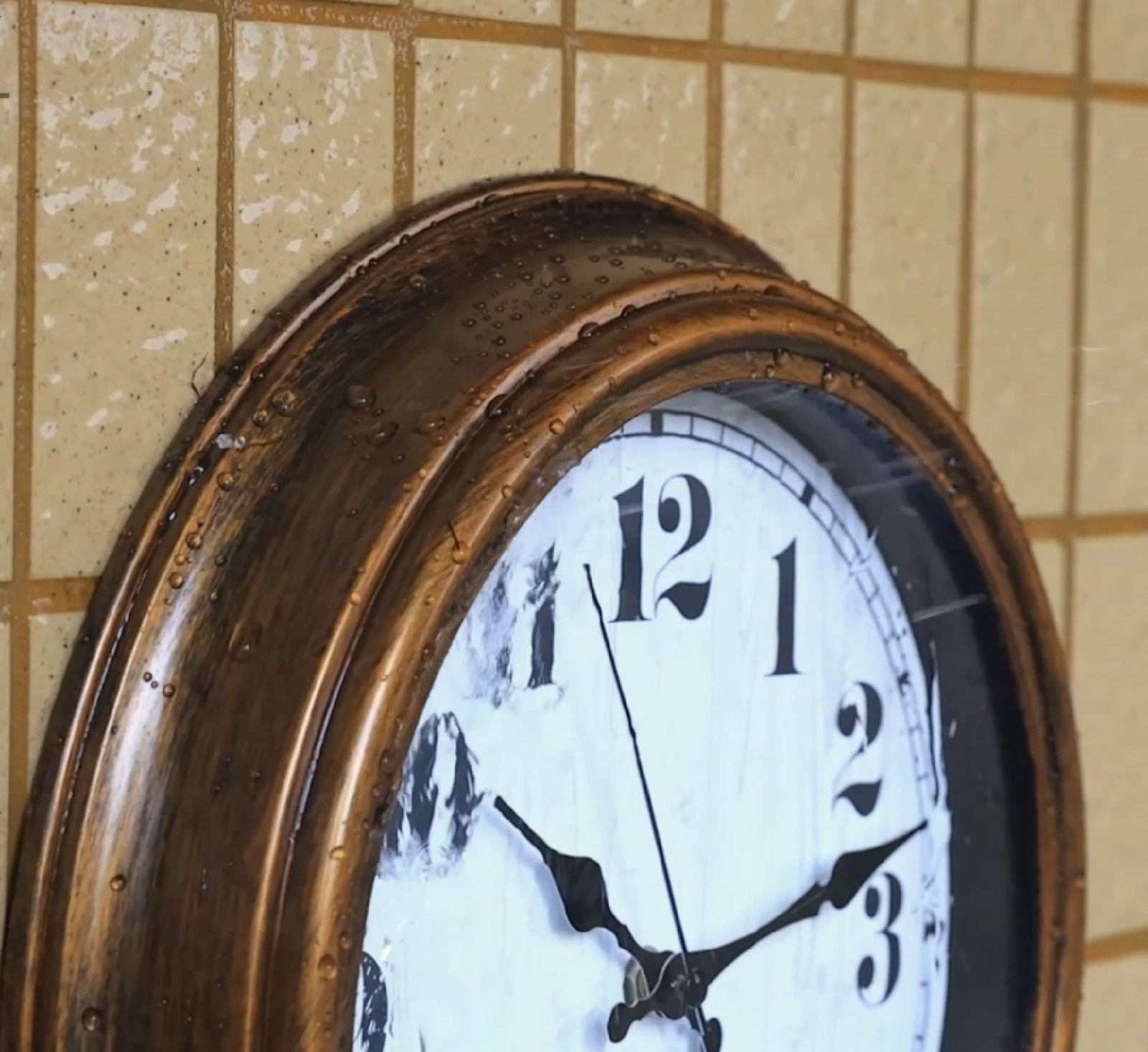 12 Inch Indoor/Outdoor Round Waterproof Wall Clock with Thermometer, Silent N... gallery