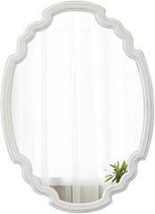 Distressed White Rustic Oval Mirror 22×30 Inch for Farmhouse Wall Decor