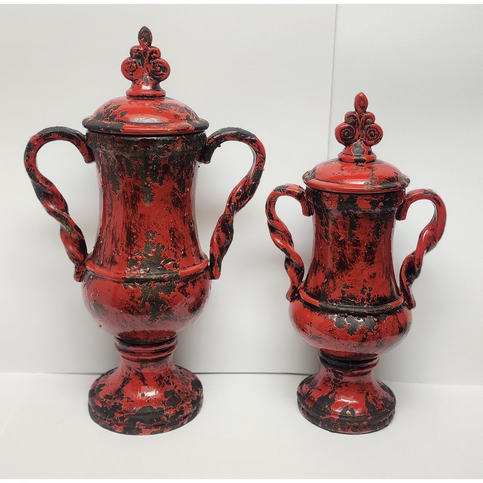 Uttermost 2 PC Red Rustic Ceramic Home Decorative Vase gallery