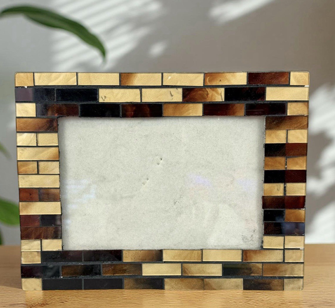 Mosaic Tile Design Photo Frame / Brown, Beige & Black / 4”x 6” gallery