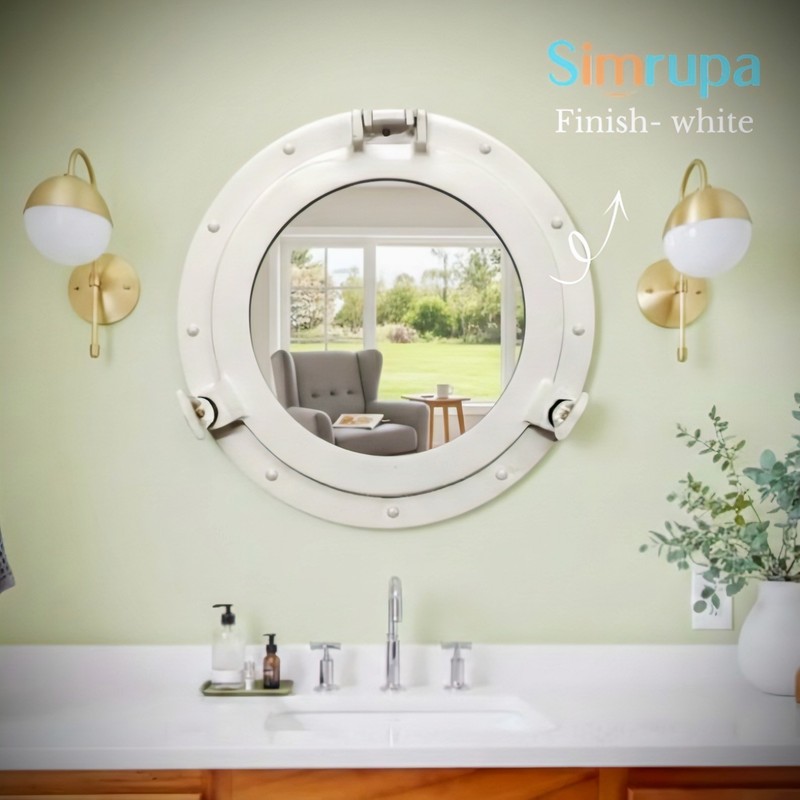 Handmade Solid Aluminum Porthole Mirror : Nautical Porthole Coastal Wall Decor gallery