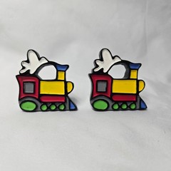 Vintage VTG Drawer Pulls Knobs Train Locomotive Steam Engine Kids Room Hardware