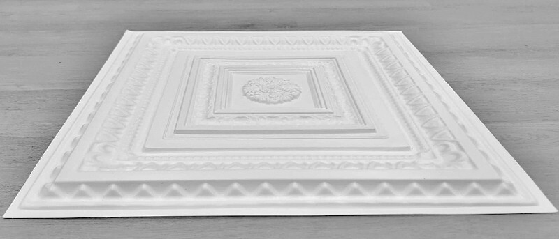 Drop Ceiling Tiles, Grid System, Pop In, 24" x 24", 3D, PVC Brilliance White gallery