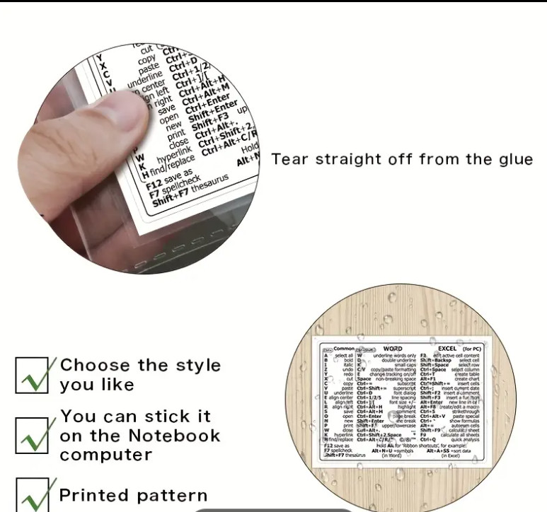 Reference Keyboard Shortcut Word Excel Shortcut Sticker Laptop computer gallery