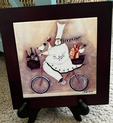 👨‍🍳 JENNIFER GARANT “CHEF TO GO” FRAMED CERAMIC TILE • WALL ART • DECORATIVE