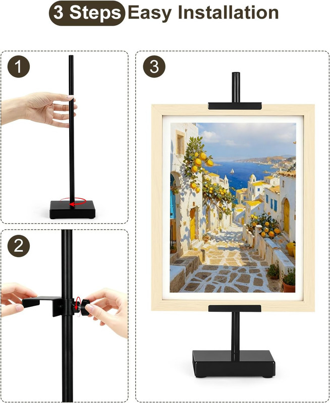 Adjustable Tabletop Easel Stand, Picture Easels for Display Up to 17" H, Black M gallery