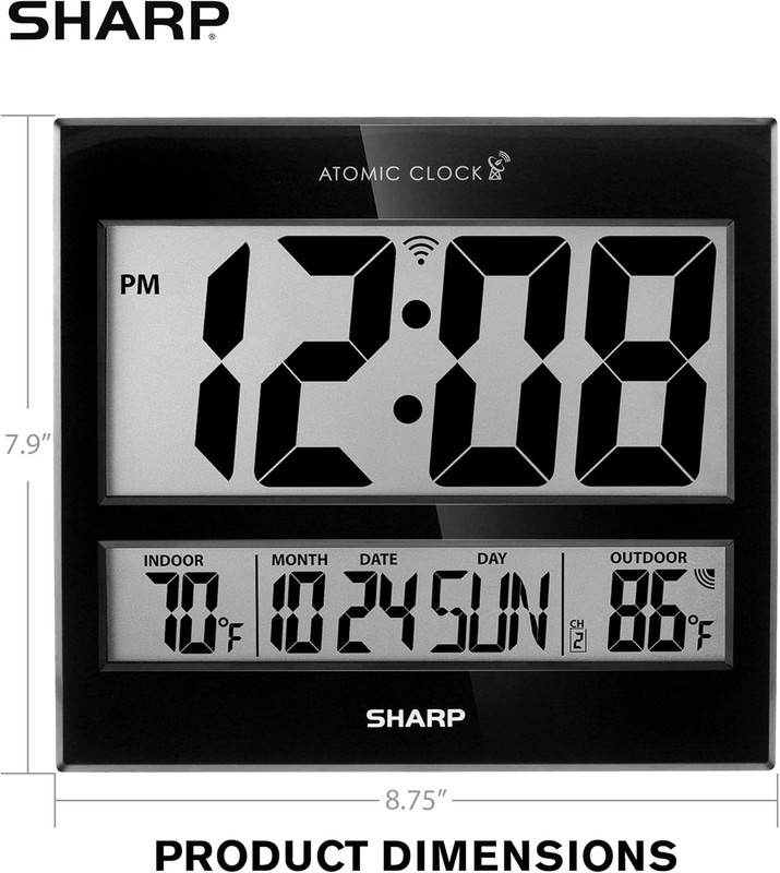 Atomic Clock – Never Needs Setting, Jumbo 3” Easy-Read Display, Indoor & Outdoor gallery