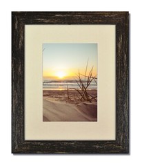 16×20 Rustic Black Frame with Glass & Single Warm White Mat for 12×16