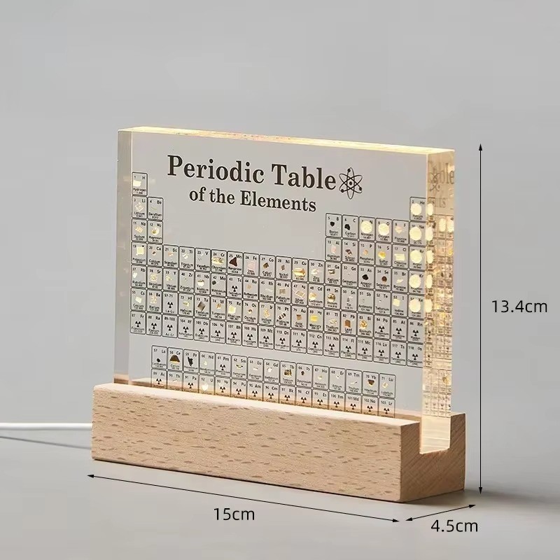 Acrylic Periodic Table Display Mendeleev Elements Desk Ornament Science Gift Hom gallery