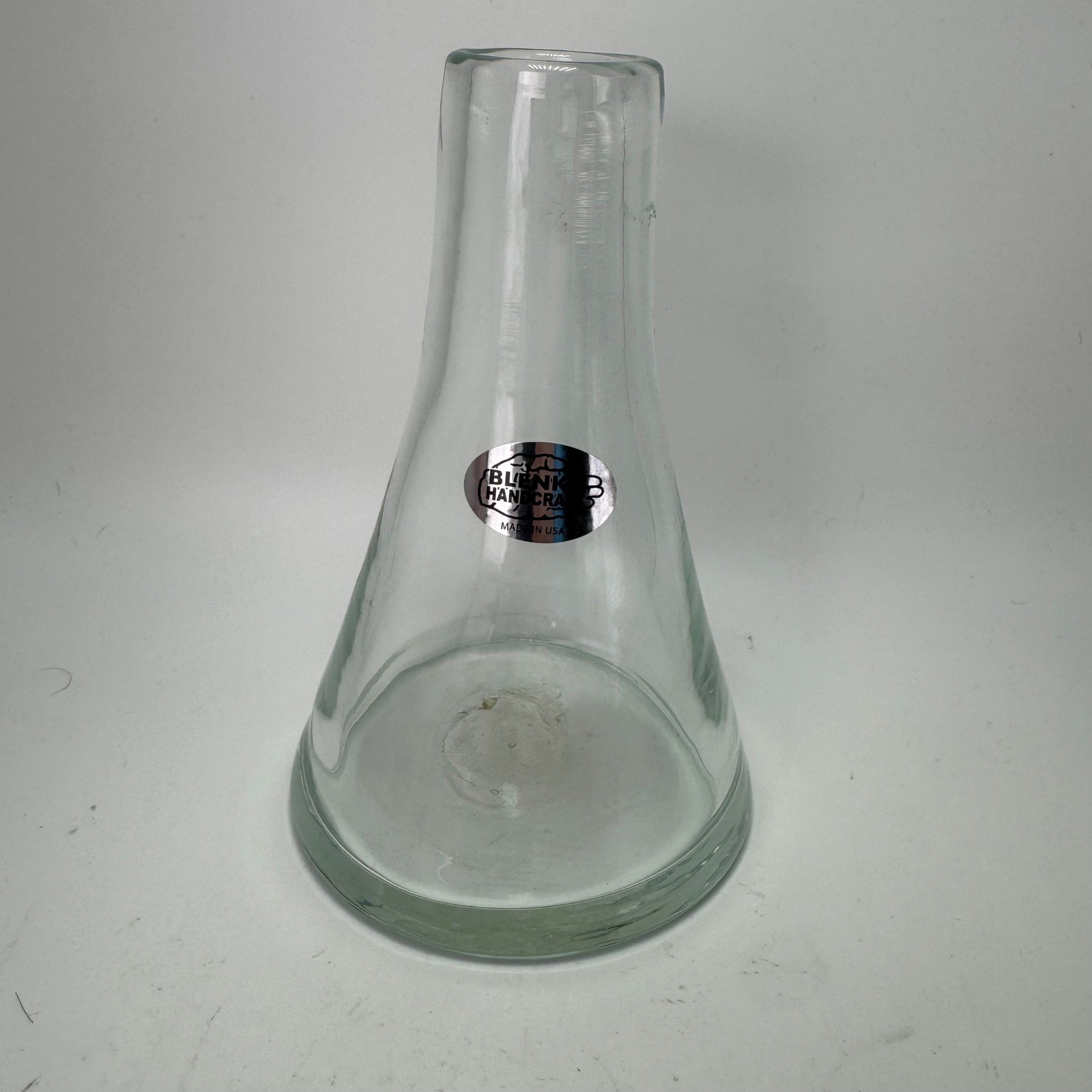 Blenko Genuine Beaker Small Vase Crystal #1223 w/ Sticker Handcrafted Made in US gallery