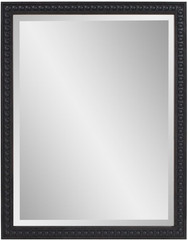 Beaded Black Rectangle Wall Mirror – Stylish Decor for Any Room, 28×22