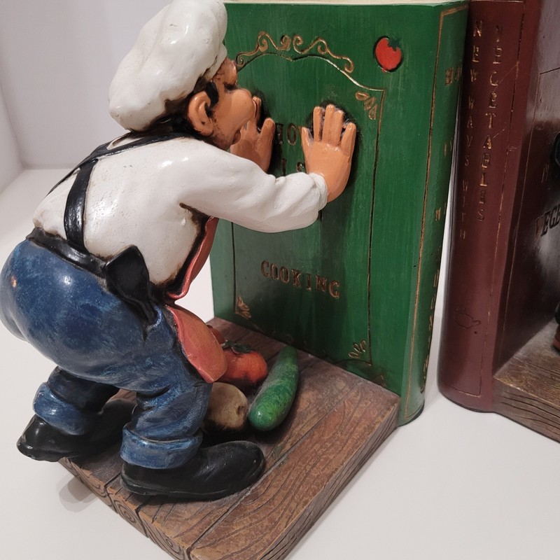 The Fat Chef Kitchen Decor Statue Book Ends Figure Collectibles SetOf 2 Complete gallery