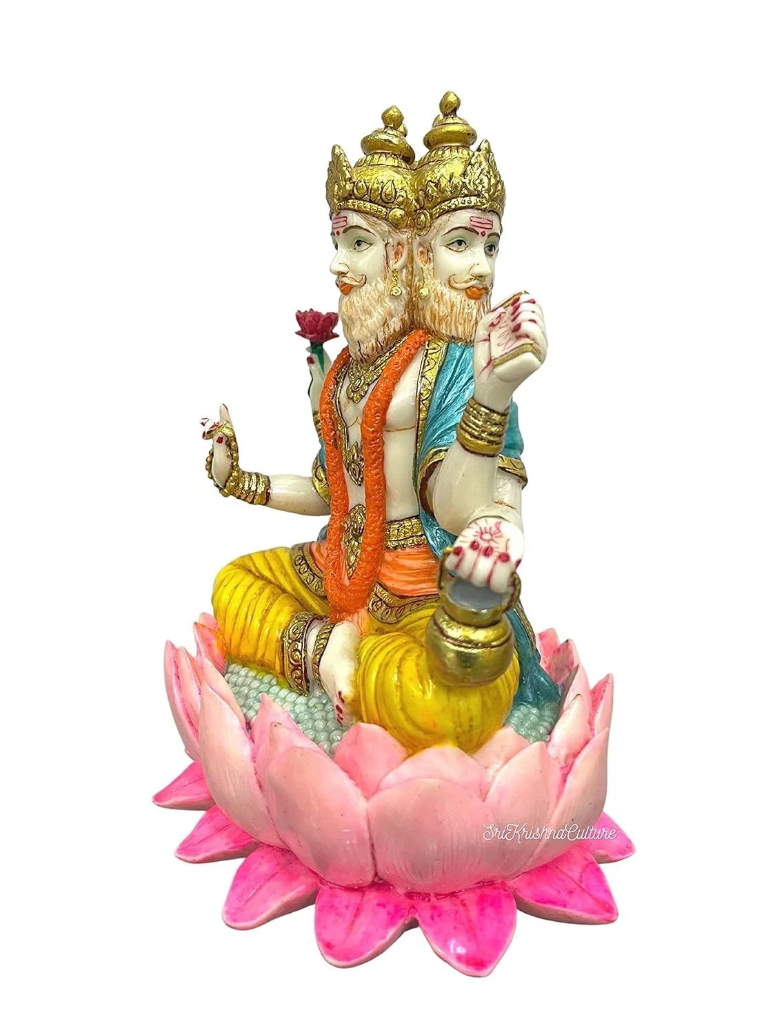 Handcrafted Brahma Dev Idol Four Faced Sculpture Figurine Statue 8'' gallery