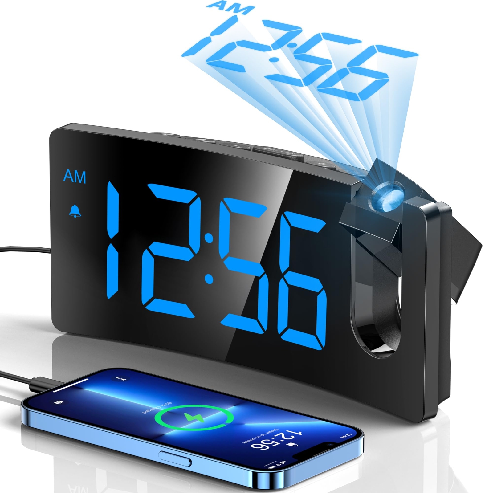 Projection Alarm Clock, Digital Clock with 180° Rotatable Projector gallery