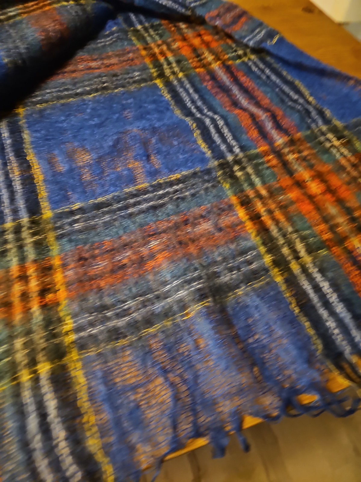 Rare Blue Wool Mohair Throw Made In Scotland Hudson Bay Company 62 x 51. J1 gallery