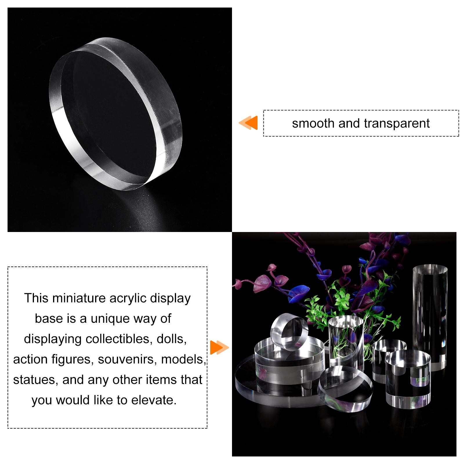 Clear Acrylic Solid Cylinder Round Display Riser, 0.6 Inches x 2.4 Inches gallery