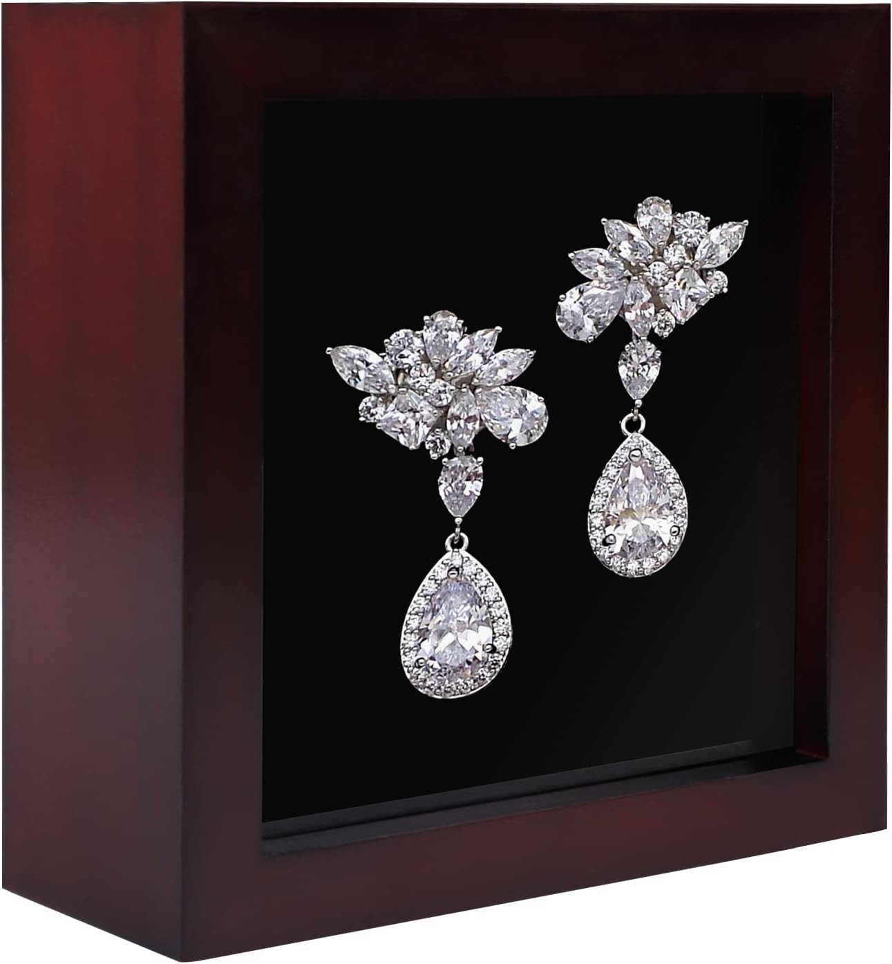 5X5 Small Shadow Box Frame Display Case, Grade a Natural Pine Wood HD Glass Fron gallery