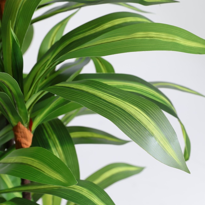 Artificial Dracaena Tree with Lights, 5Ft Fake Plants Black Tall Planter Indoor gallery