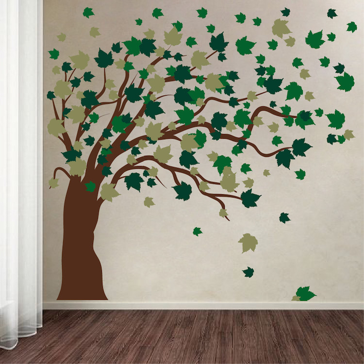 Autumn Spring Tree Wall Decal Wallpaper Floral Plant Life Removable Design, b35 gallery