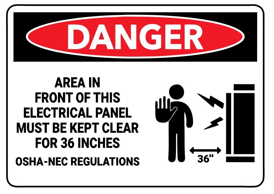 Electrical Panel Keep Clear Safety Sign Sticker Decal Label D7388 gallery