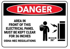 Electrical Panel Keep Clear Safety Sign Sticker Decal Label D7388